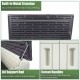 Close-up of the lid support rod and cutout handles on the 20 cu.ft horizontal resin storage shed for easy access.