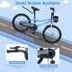 20-inch navy kids bike featuring a hand brake, coaster brake, and adjustable seat for ages 8+, ideal for safe riding.