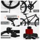 Adjustable saddle height and convenient bell on the Kids Mountain Bike, designed for boys and girls aged 8+, 20-inch.