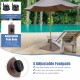 20-inch brown patio umbrella base stand with adjustable footpads for stability on uneven ground, perfect for outdoor.