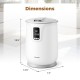 20 L large towel warmer in white with digital display, measuring 18.5" x 12.5" x 13", perfect for bathroom use.