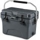 20-quart portable hard cooler in gray with built-in ruler, dual latches, and sturdy handle for outdoor adventures.