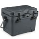 20 Quart Portable Hard Cooler in gray with built-in ruler and bottle opener, ideal for outdoor adventures and fishing.