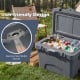 20 Quart Portable Hard Cooler in gray with built-in bottle opener, ideal for outdoor adventures and easy transport.