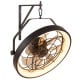 Wall-mounted 20” fan in black features 3CCT dimmable LED light, adjustable angle, and remote control for efficient airflow.