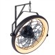 20” black wall mounted fan features dimmable LED light, 6 wind speeds, and adjustable angle for efficient airflow.