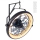 20” black wall-mounted fan with dimmable LED light, 6 speeds, and adjustable angle for efficient airflow.