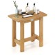 Teak shower bench with natural finish, ideal for shaving legs and versatile use in bathrooms or outdoor settings.