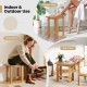 Teak shower stool with waterproof finish, ideal for shaving legs or as a shoe bench, suitable for indoor and outdoor.