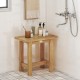 Teak shower bench with waterproof finish, ideal for shaving legs or as a side table in bathroom settings.