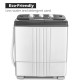 Portable semi-automatic twin-tub washing machine with eco-friendly design, featuring separate timer controls for wash.