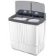 Top view of the 20 lbs portable semi-automatic twin-tub washing machine showcasing its compact design and dual tubs.