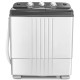 Portable 20 lbs semi-automatic twin-tub washing machine with separate timer controls for wash and spin operations.
