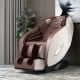 Full body zero gravity massage chair in white and brown with SL track, designed for ultimate relaxation and comfort.