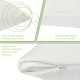 Detail of the 28 x 18 inch shredded memory foam pillow with bamboo cover, featuring a zipper for easy cleaning.