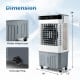 2100 CFM 3-in-1 evaporative air cooler in white features a large 5.3-gallon water tank and universal wheels for easy mobility.