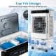 Top fill design of the 2100 CFM evaporative air cooler allows effortless water refilling for continuous cooling.