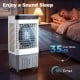 2100 CFM evaporative air cooler with 5.3-gallon tank, low noise at 35dB, ideal for indoor and outdoor cooling.