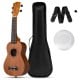 21-inch soprano mahogany ukulele set with gig bag, strap, pick, and extra strings for beginners and travel.