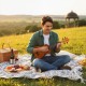 21-inch soprano mahogany ukulele set with adjustable strap, perfect for outdoor music enjoyment and travel.