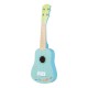 21-inch kids' ukulele in blue with a basswood body, designed for ages 3+, featuring smooth frets and nylon strings.
