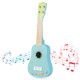 21-inch kids' ukulele guitar with a basswood body, designed for ages 3+, featuring smooth frets and nylon strings.
