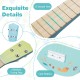 Close-up of the 21-inch ukulele neck showing 12 smooth frets and 4 tuning pegs, designed for kids' music enjoyment.