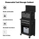 Rolling cabinet storage chest box in black, featuring lockable drawers, durable steel construction, and easy mobility.