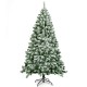 6-foot snow flocked artificial Christmas tree with 928 tips and a sturdy metal stand, perfect for festive decor.