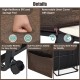Detail view of the folding guest sleeper bed showing high resilience EPE padding, removable linen cover, and lockable.
