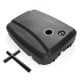 Black 220 lbs cantilever patio umbrella base stand with wheels, refillable reservoir for easy transport and stability.