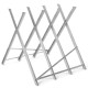 Heavy duty portable foldable steel sawhorse with triangular structure, supports 220 lbs, ideal for efficient.