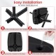 Easy installation steps for the 225 lbs cantilever patio umbrella base with wheels and crossed base for stability.