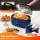 22QT electric roaster oven with self-basting lid and tempered glass window, perfect for cooking a whole turkey.