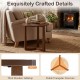Round side table with a 0.7" thick wooden tabletop and sturdy rubber wood legs, perfect for rustic farmhouse interiors.