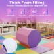 Octagon tumbling mat in pink with thick foam filling, ideal for gymnastics and fitness routines, featuring a zippered.