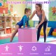 Octagon gymnastics mat in pink, 22.5" x 26", supports balance and coordination for gymnastic practice and fitness.