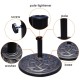 Heavy-duty 22-inch round umbrella base stand with decorative bronze finish and steel pole for secure support.