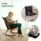 Tufted black outdoor patio chair seating pad with string ties for non-slip use, ideal for indoor and outdoor relaxation.