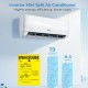 23000 BTU mini split air conditioner with heat pump, 19 SEER2, remote control, and 4 in 1 design for year-round comfort.