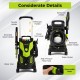 Electric high pressure power washer with telescopic handle, foam spray, and multiple nozzle holders for versatile.