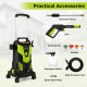 2300 PSI electric high pressure washer with foam spray, 4 nozzles, and practical accessories for versatile cleaning.