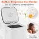 Large white hot towel heater with built-in fragrance disc holder for a spa-like experience and customizable heating.