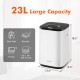 23L large hot towel heater in white with adjustable timer and rapid heating, perfect for warm towels and blankets.