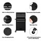 Rolling cabinet storage chest in black with 7 drawers, side handle, and 4 universal casters for easy mobility.