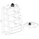 4-tier ladder bookshelf with 2 drawers, made of particleboard and MDF, ideal for storage and display in any room.