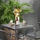 24-inch patio bar height table with aluminum tabletop, featuring adjustable foot pads, ideal for backyard or poolside.