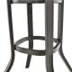 Close-up of the sturdy metal frame and adjustable foot pads of the 24-inch patio bar height table for outdoor use.