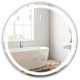 24-inch anti-fog bathroom wall mirror with LED lights, temperature display, and sleek design for modern bathrooms.