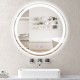 32-inch anti-fog bathroom wall mirror with 3-color LED lights, showcasing the sleek design and reflecting modern decor.